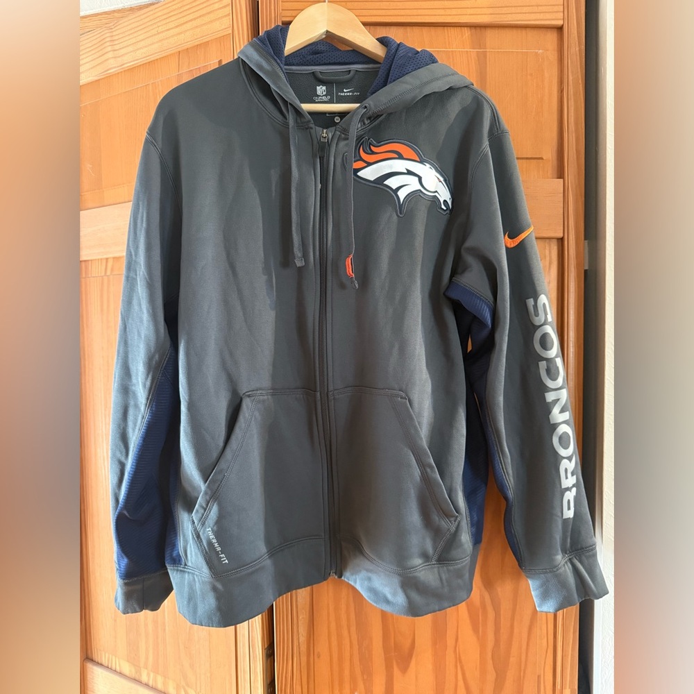NFL Denver Broncos Gray full zip Hoodie